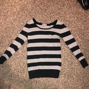 Gray and black striped sweater